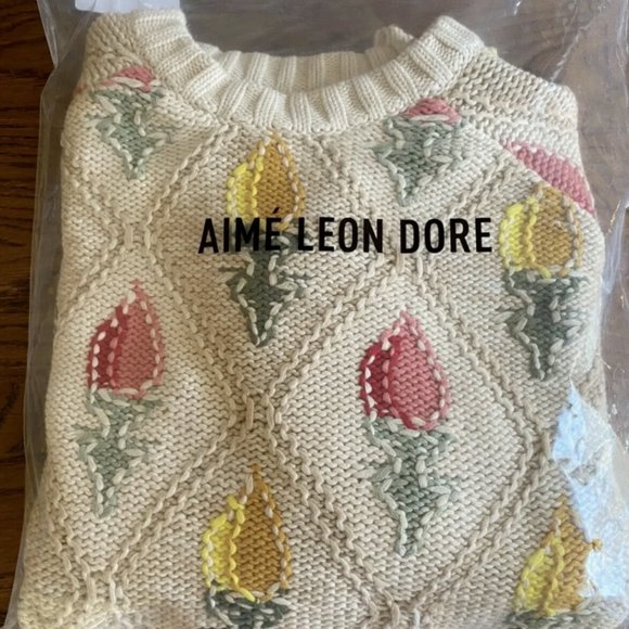 Aime Leon Dore SWEATERS Floral Knit Sweater size medium - Picture 1 of 9